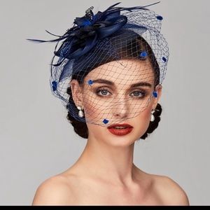 Blue Kentucky derby-style fascinator!